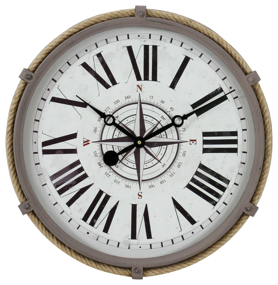 Seabrook Nautical Wall Clock Beach Style Wall Clocks By Buildcom   Home Design 