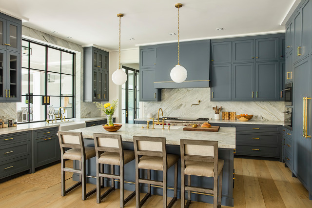 Blue Paints For Stylish Kitchen Cabinets, Benjamin Moore Marine Blue Kitchen Cabinets