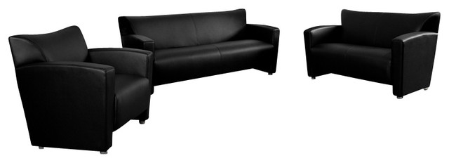 Flash Furniture Hercules Majesty Series Reception Set, Black