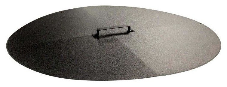 Round Fire Pit Cover Snuffer Transitional Fire Pit