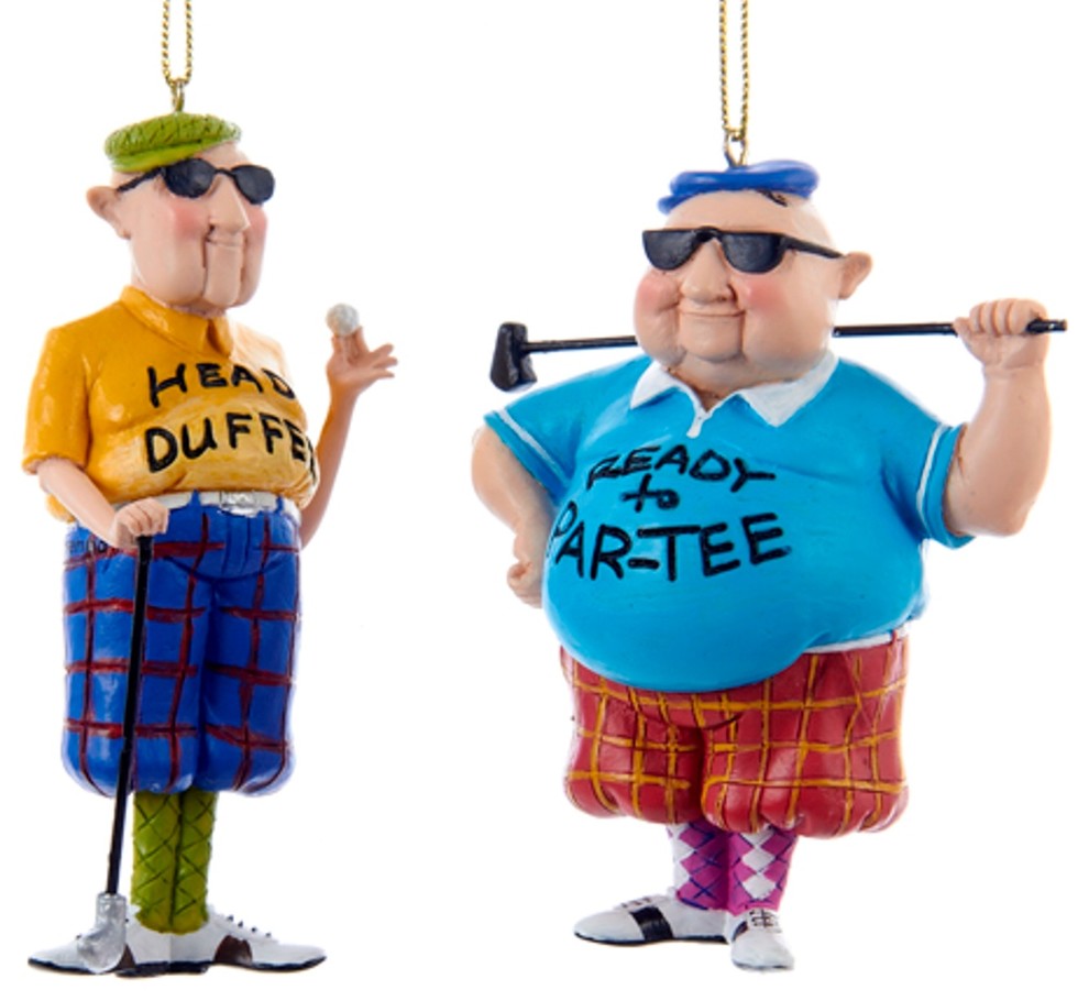 Kurt Adler Funny Golfers Golf Man Ready to Partee Holiday Ornaments Set of  2 - Contemporary - Christmas Ornaments - by Mary B Decorative Art | Houzz