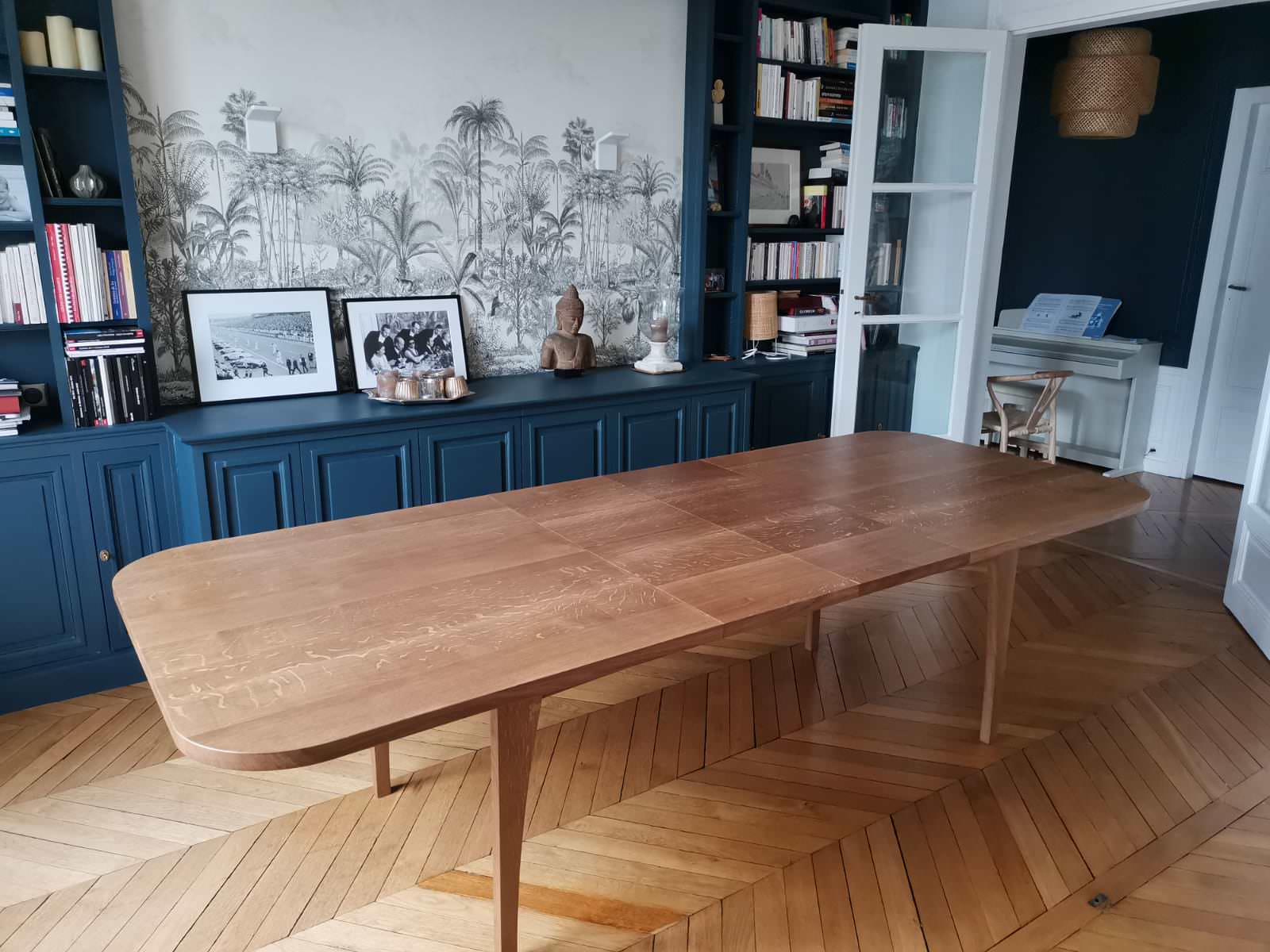 Table en chêne massif à rallonge