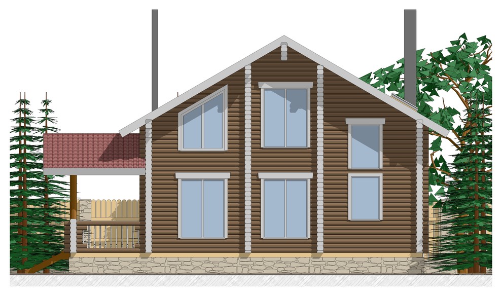 Дом из оцилиндрованного бревна