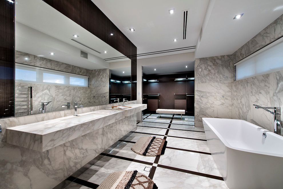 Design ideas for a contemporary bathroom in Perth.
