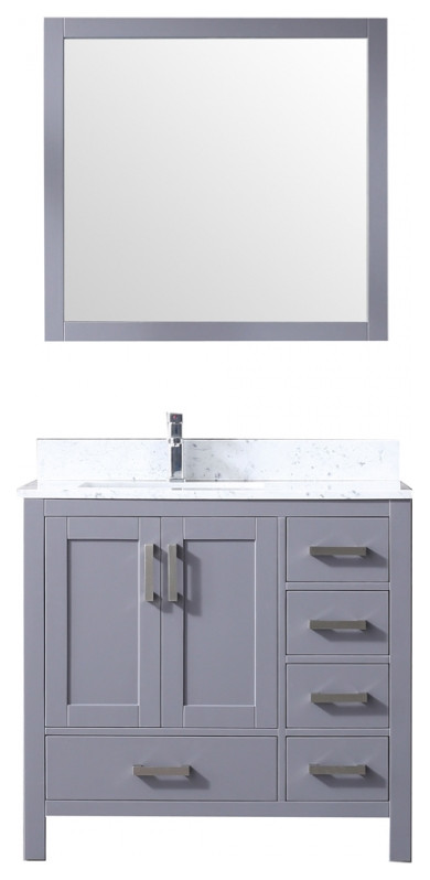 36 Inch Modern Dark Gray Bathroom, 48 Inch Bathroom Vanity Top Left Side Sink
