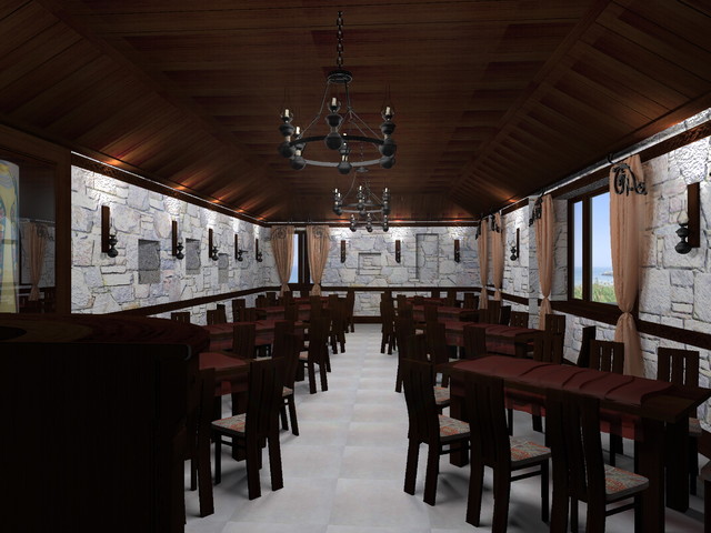 Restaurant rustic-interior-elevation