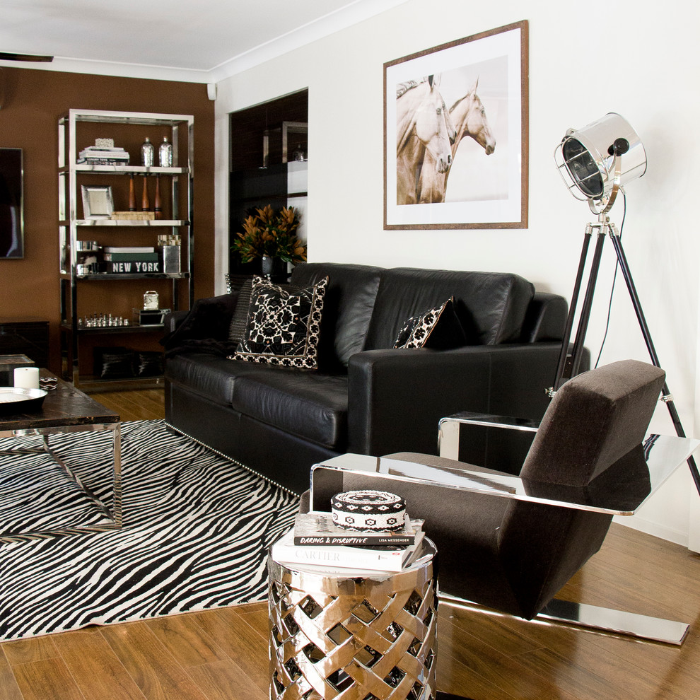 Design ideas for a mid-sized transitional enclosed living room in Gold Coast - Tweed.