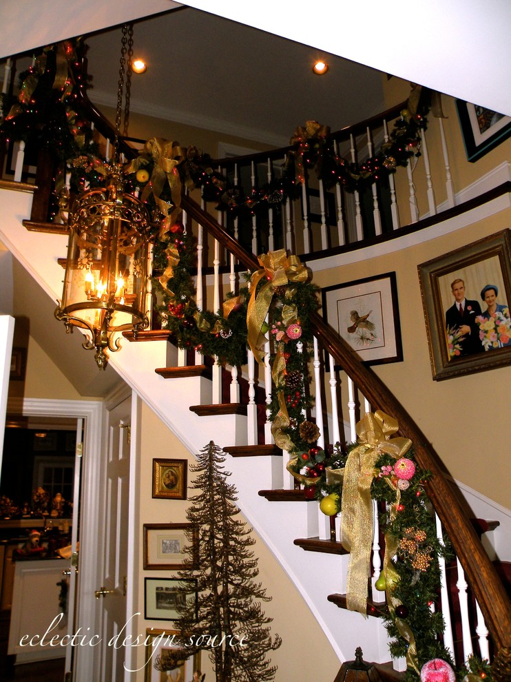 Traditional staircase in Chicago.