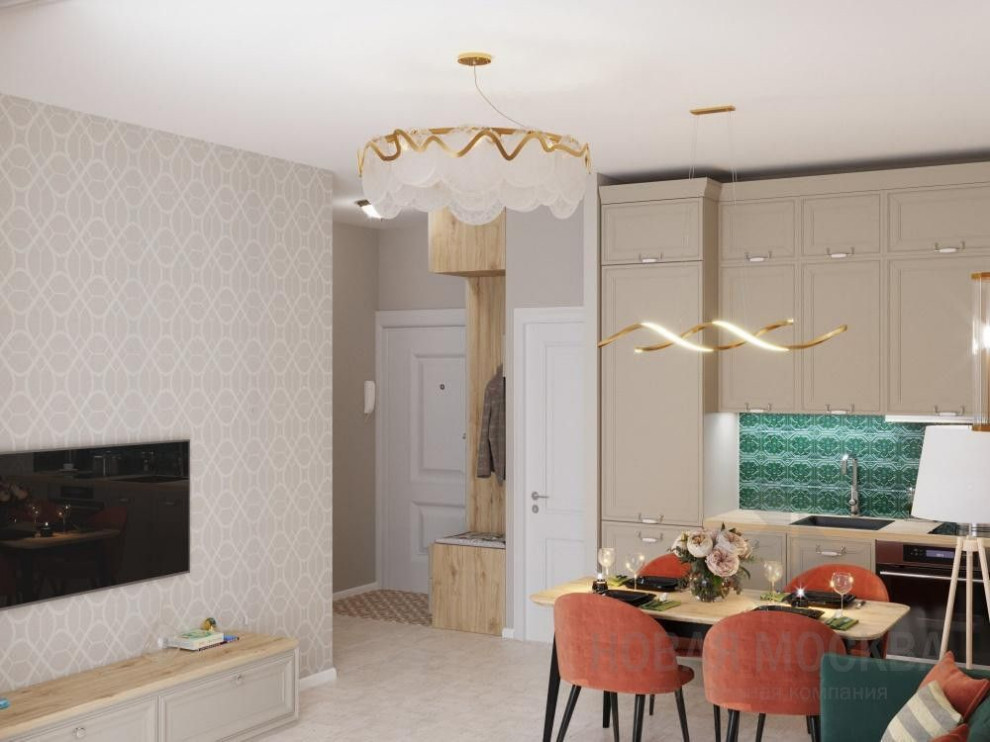 Дизайн-проект однокомнатной квартиры 40 кв.м в ЖК «Поколение»