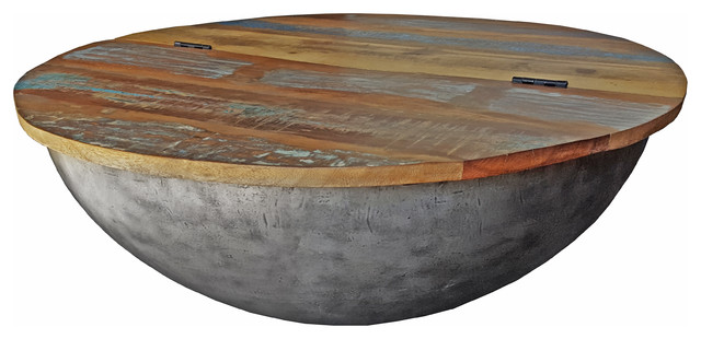 Recycled Wood Semi Circle Iron Coffee Table Recycled Wood Semi Circle Iron Coffee Table