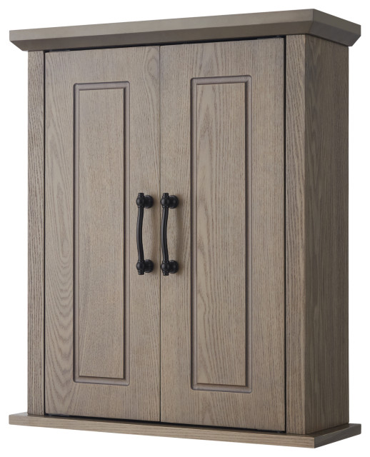 Wooden Bathroom Wall 2 Doors Salt Oak Transitional Bathroom