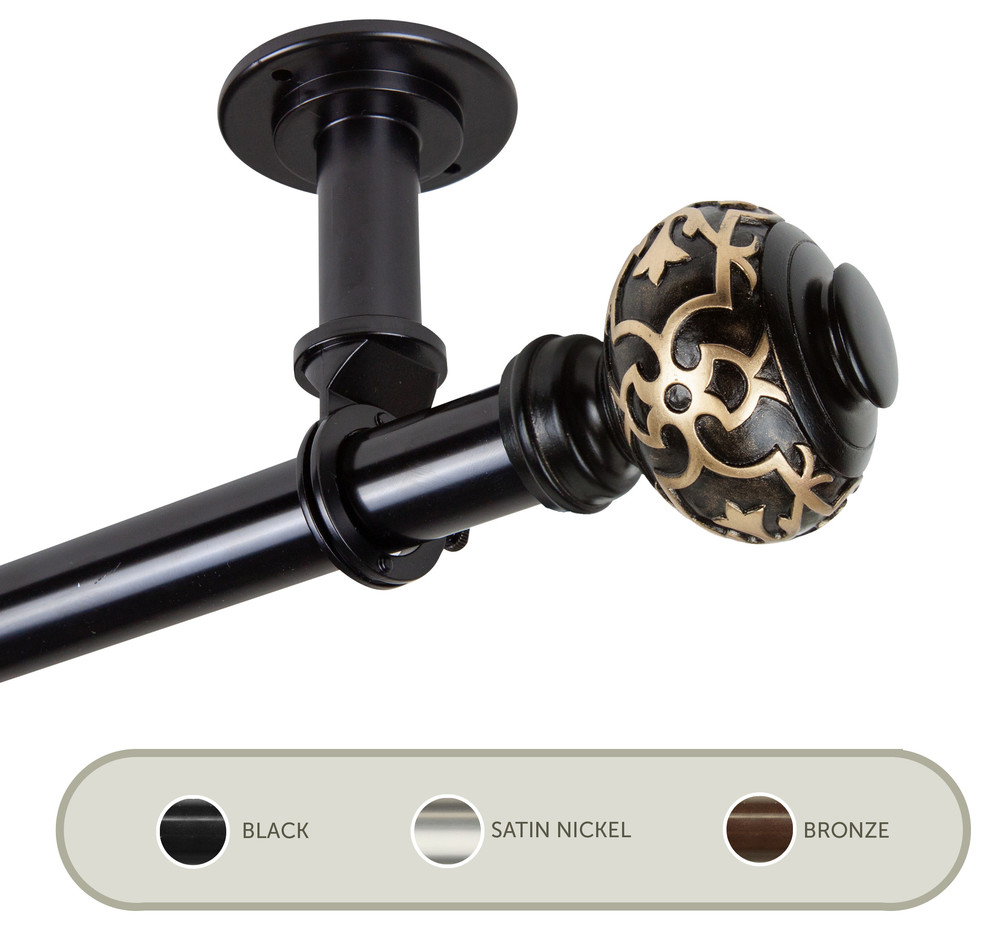 Kubrik Ceiling 1" Curtain Rod/Room Divider, 160240" Traditional