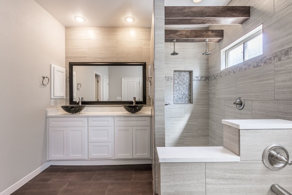 Example of a transitional bathroom design in Austin