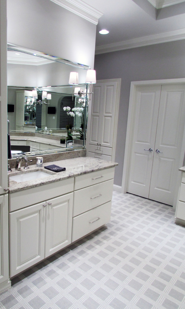 This is an example of a large contemporary master bathroom in Dallas.