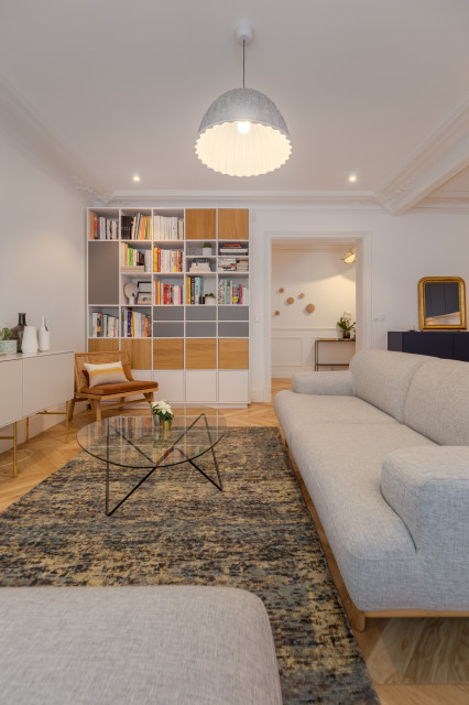 Appartement haussmannien &agrave; Paris (75017) contemporary-living-room