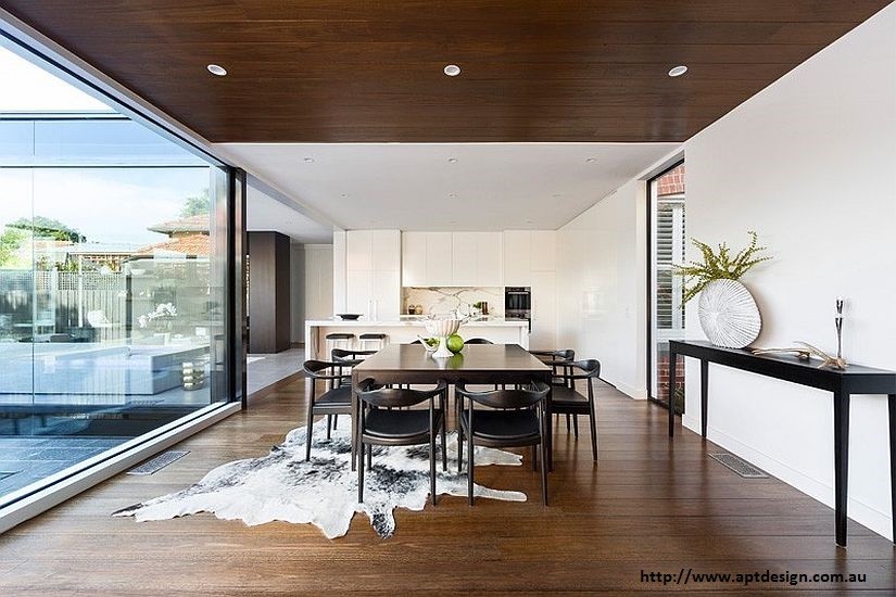 Photo of a modern dining room in Melbourne.