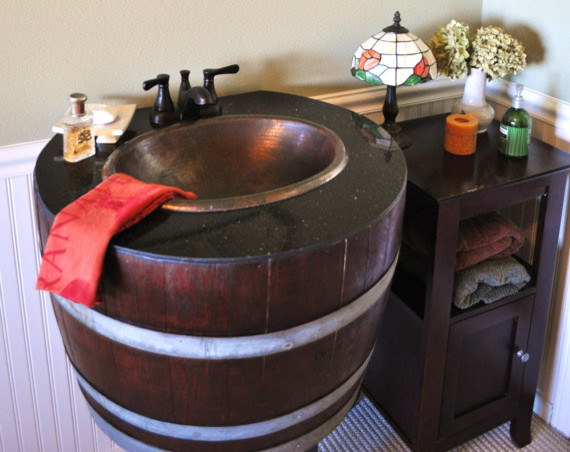 Oak Wine Barrel Sink by Wine Spirations - Eclectic - Bathroom Sinks ...