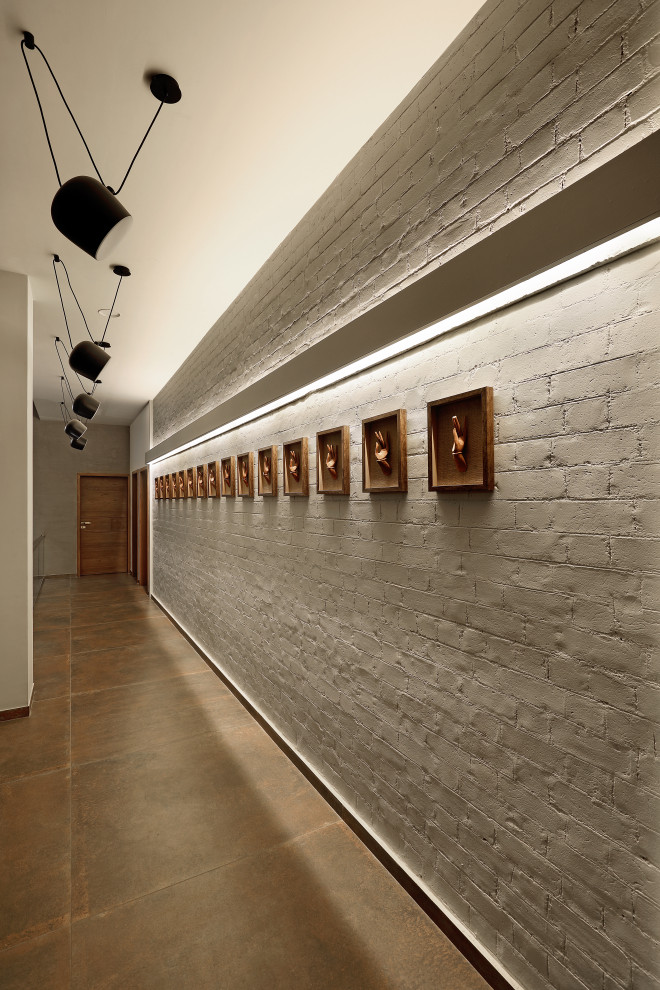 Contemporary corridor in Ahmedabad.