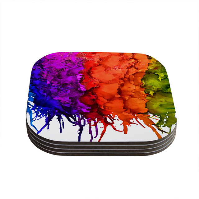 Claire Day "Rainbow Splatter" Coasters, Set of 4