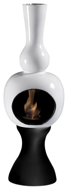 Wave Freestanding Bioethanol Fireplace Contemporary Fireplaces