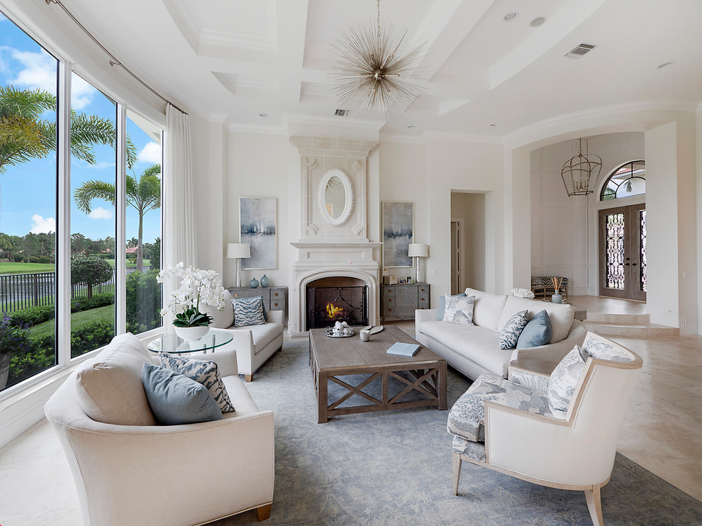 Inspiration for a beach style living room in Miami.