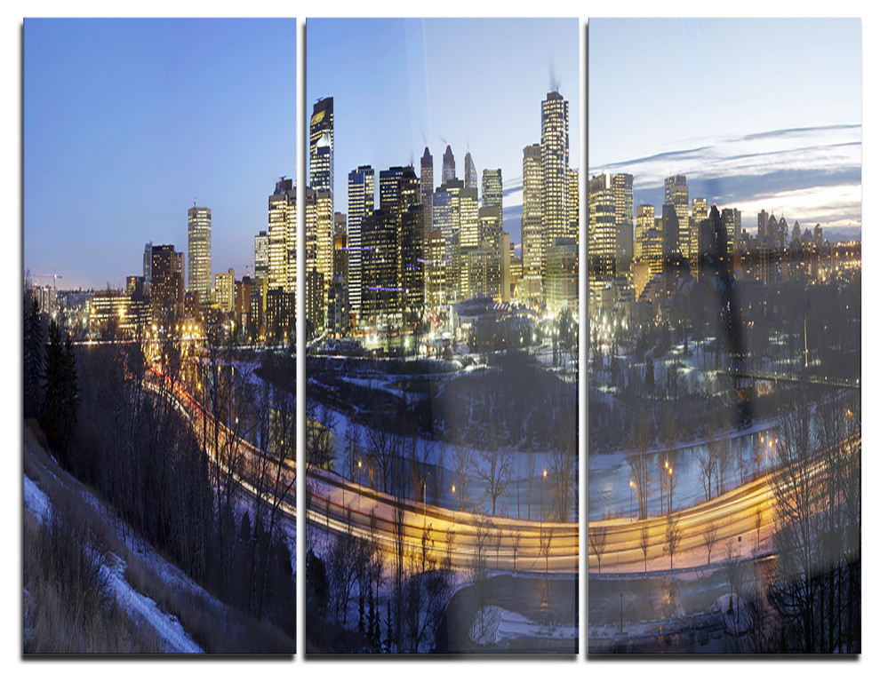 "Downtown Calgary" Photo Metal Wall Art, 3 Panels, 36"x28", 36"x28" 3
