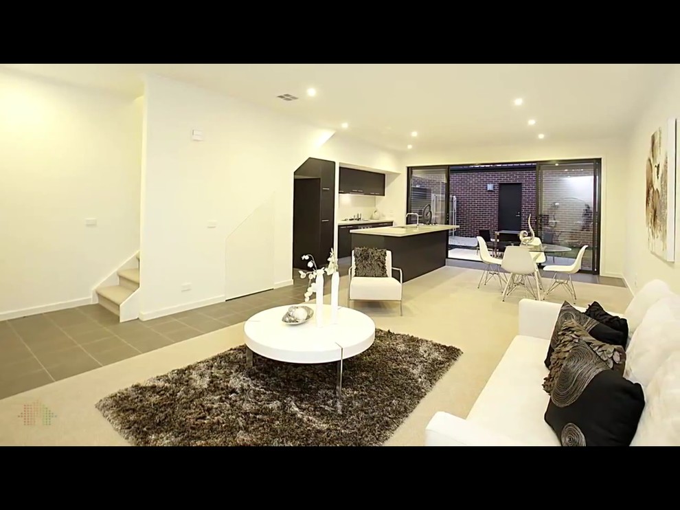 Townhouse combined lounge/kitchen.