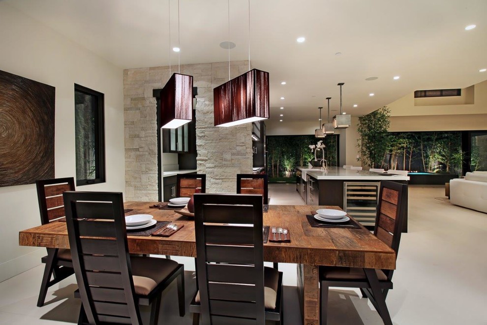 Design ideas for a contemporary dining room in Orange County.