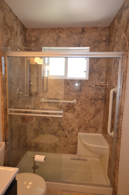 renovation d vanities bathroom in In Traditional Shower   Walk Grande Arroyo Remodel