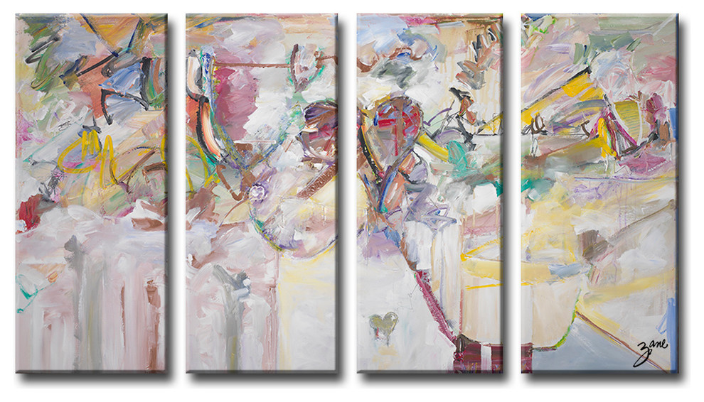 Abstract XXI, Canvas Wall Art, 30"x48" 4-Panels