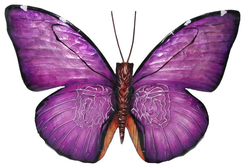 Purple Butterfly Wall Contemporary Metal Wall Art by Zeckos Houzz