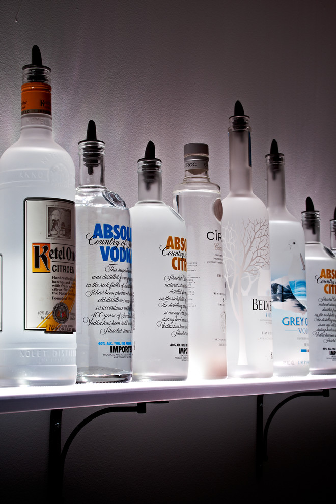 Wall Mounted LED Lighted Liquor Bottle Shelves