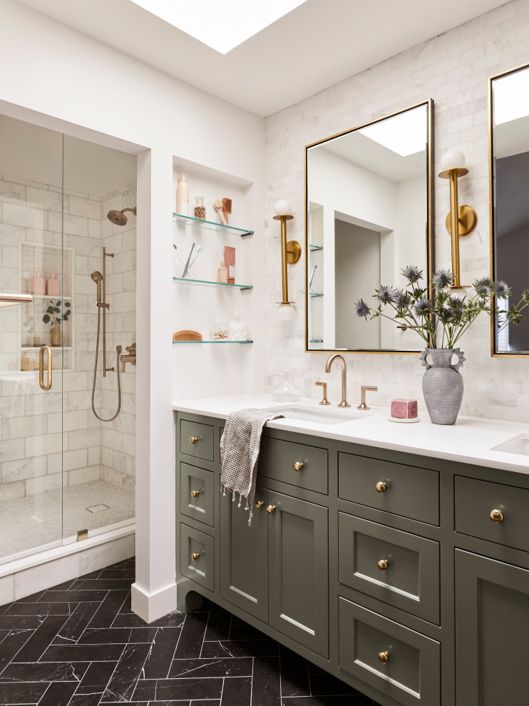 Green is the New Neutral - Transitional - Bathroom - Los Angeles - by ...