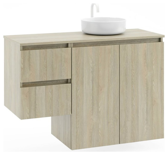 Randalco Indiana 48" Modern Wood Bathroom Vanity in Toasted Oak