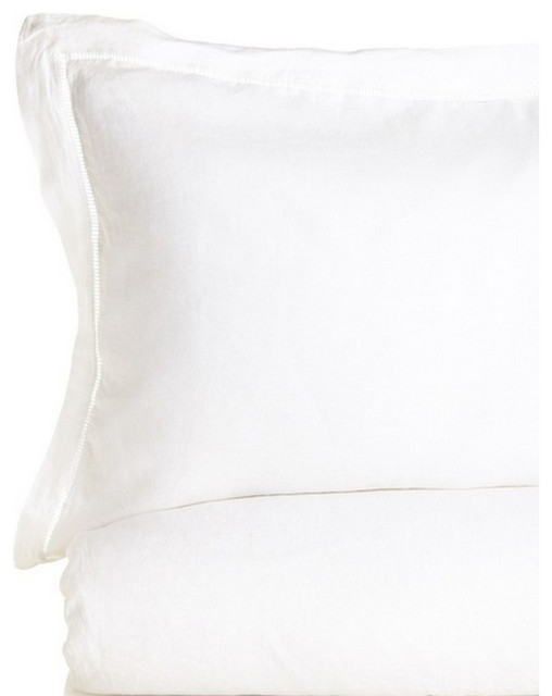 Houzz Melange Home 100 Linen Duvet Cover Sham Linen Duvet Cover White Full Queen Transitional Covers And