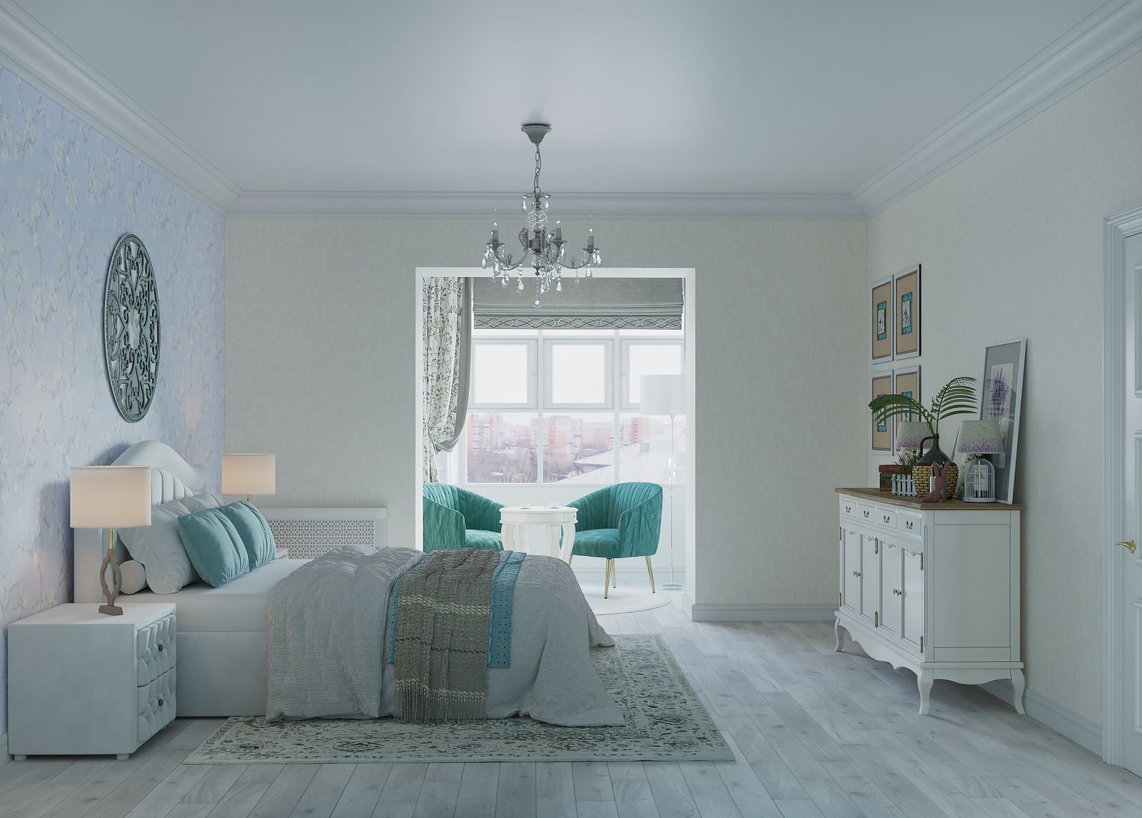 Дизайн интерьеров спальни в г. Нижний Новгород в ЖК Пражский квартал