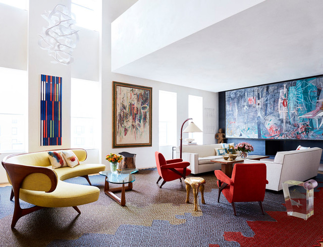 Park Avenue Triplex contemporary-vardagsrum