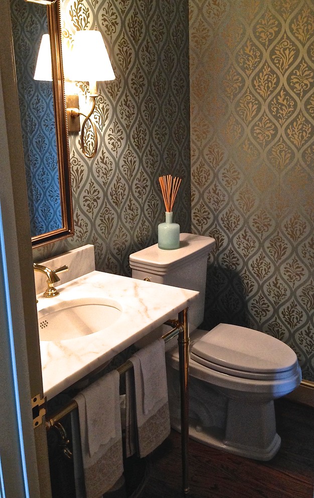 This is an example of a transitional powder room in Birmingham.