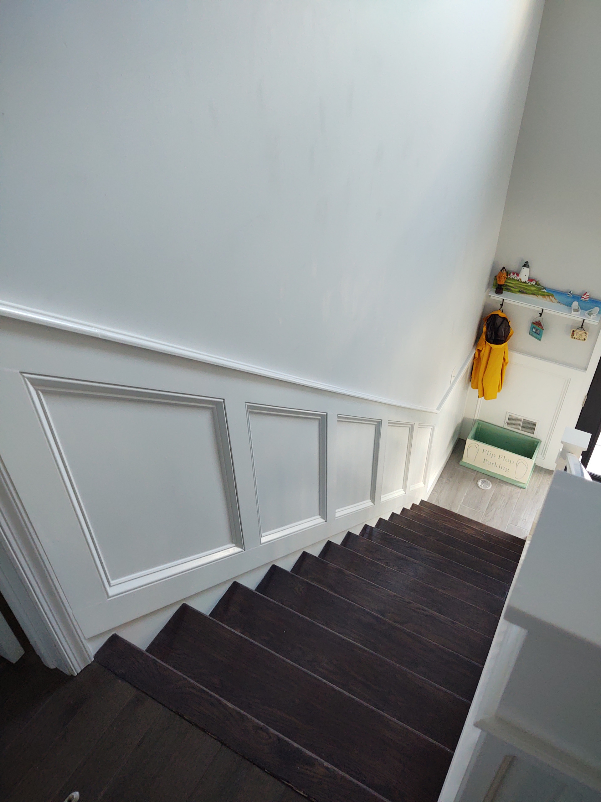 wainscoting matched to home trim profile - flat panel design