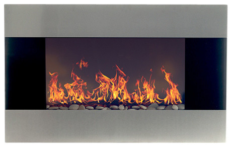 Northwest Stainless Steel Electric, Northwest Electric Wall Mounted Fireplace With Led Flame And Remote