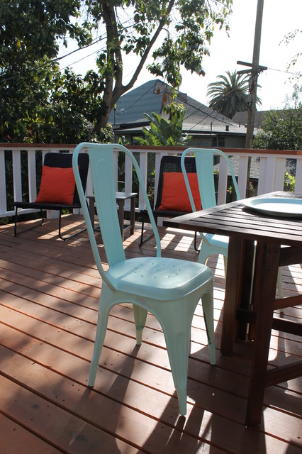 Mint Green Tolix Chairs Contemporary Patio Los Angeles By