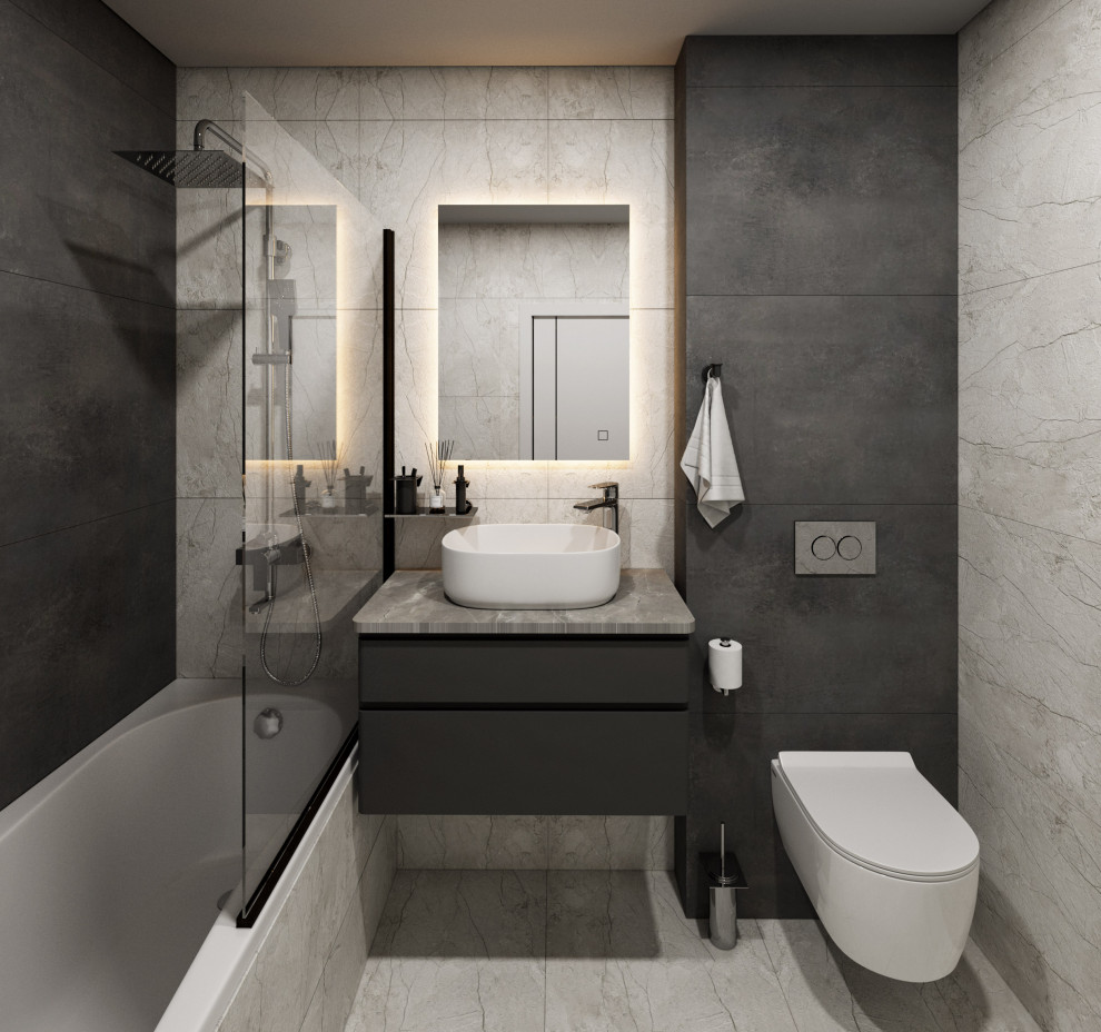 Дизайн "Брутальный серый с добавлением дерева"