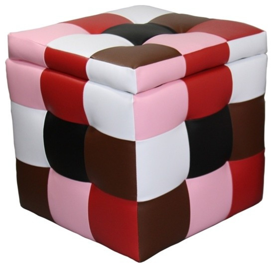 16"H Color Block Storage Ottoman + 1 Seating