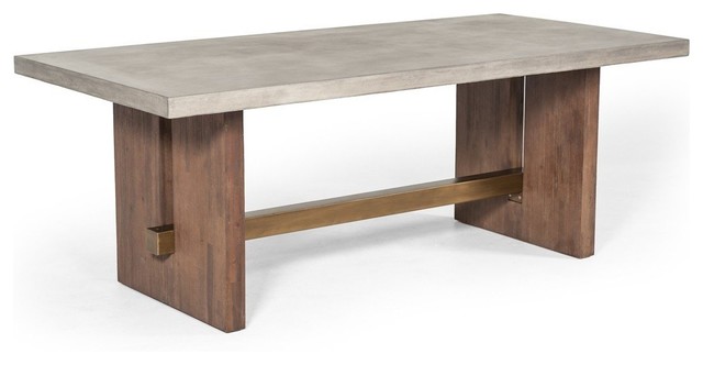 Amelia Concrete and Acacia Wood 83" Dining Table - Industrial - Dining  Tables - by Rustic Edge | Houzz