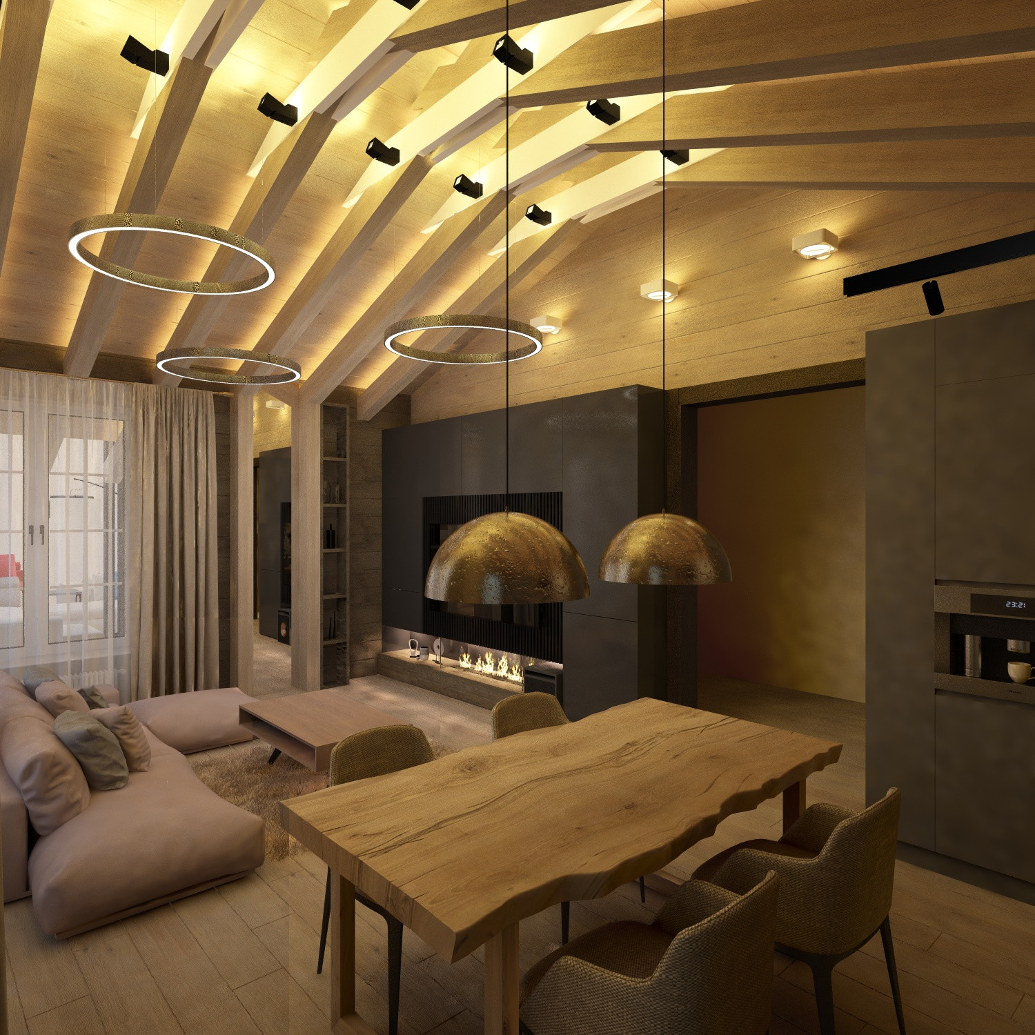 Кухня-Гостиная в доме