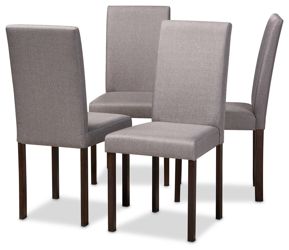 Andrew Contemporary Espresso Wood Dining Chairs, Set of 4
