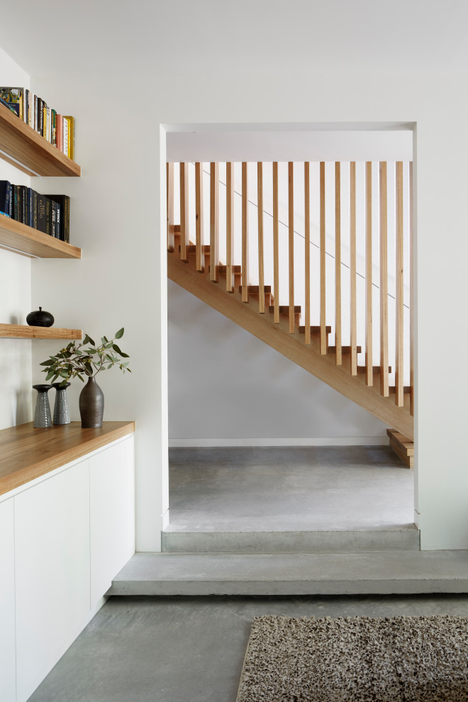 This is an example of a mid-sized contemporary staircase in Melbourne.
