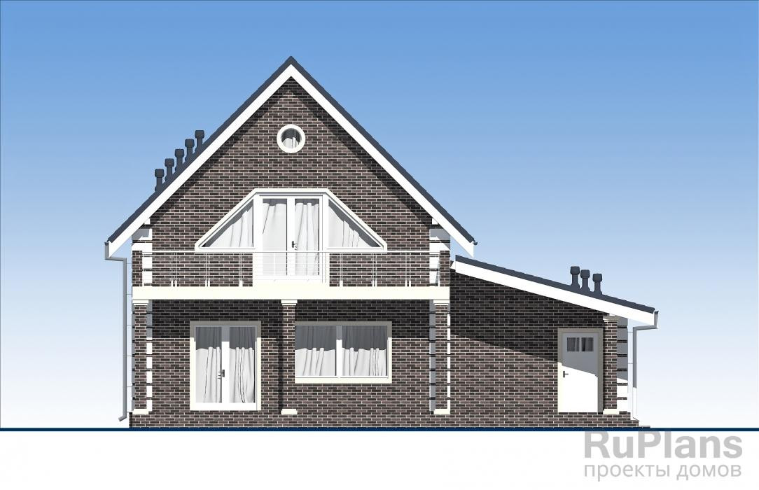 Rg5884 - Одноэтажный дом с мансардой, гаражом, террасой и балконами