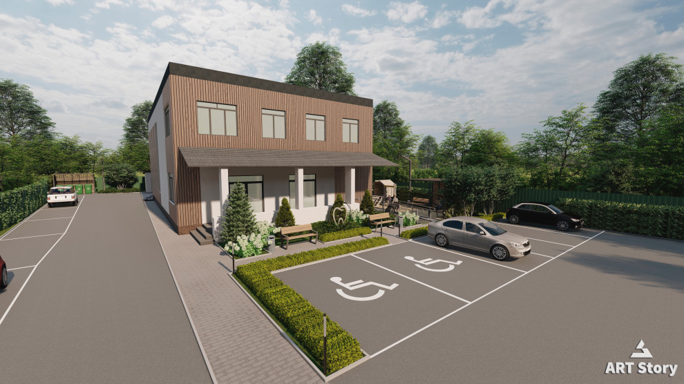 Ландшафтное проектирование на территории стоматологии в г.Можайск