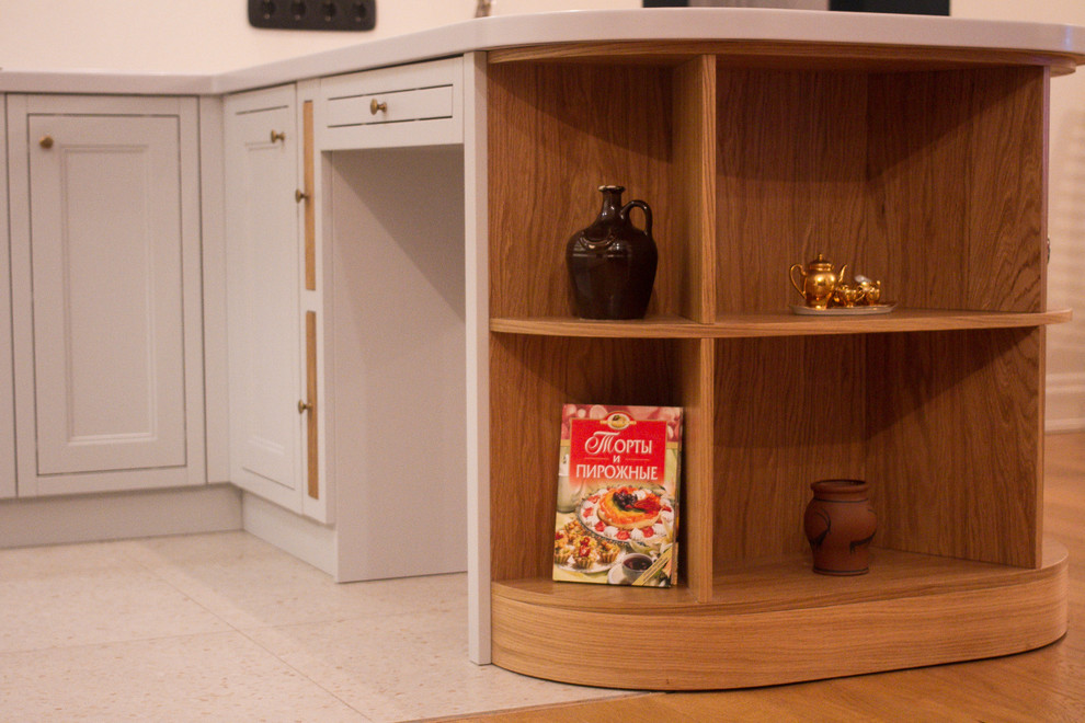 Бело-серая кухня в Москве